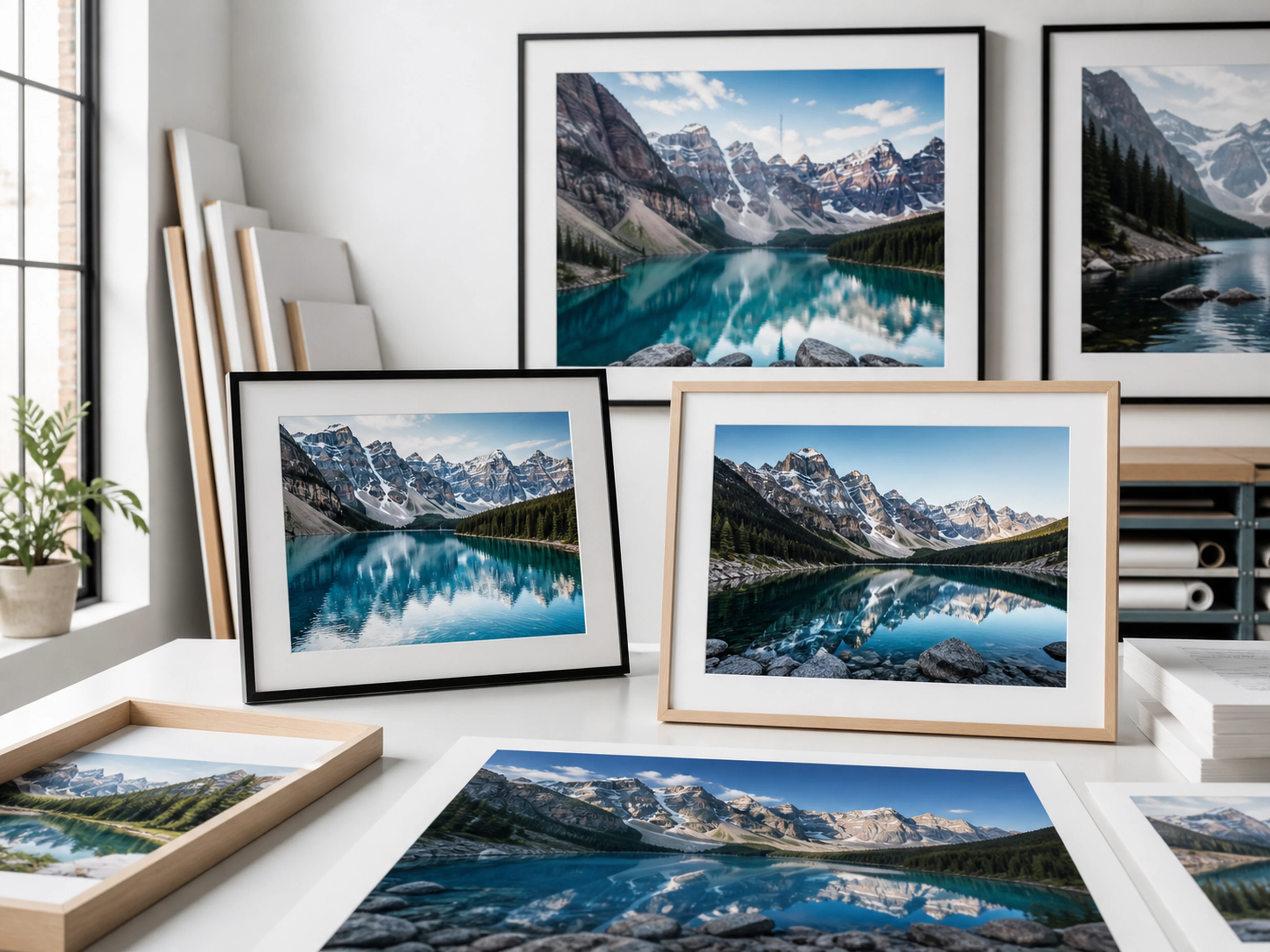 Wooden custom photo frame close-up